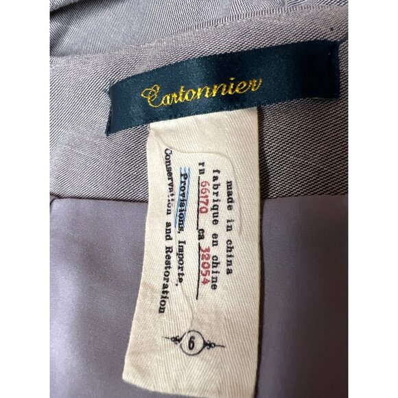 Anthropologie Cartonnier Tencel Blend Ruched Grey Pencil Skirt Women's Size 6 - Picture 7 of 9